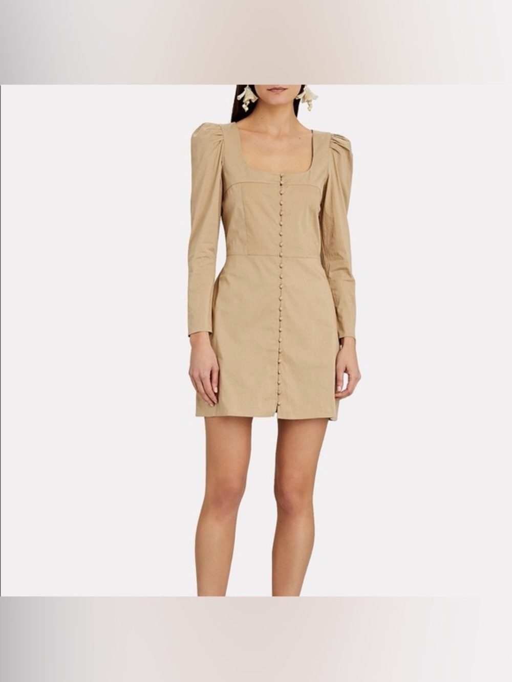 *New* St. Roche Intermix Exclusive Sandrine Cotton Tan Mini Dress, Size Small